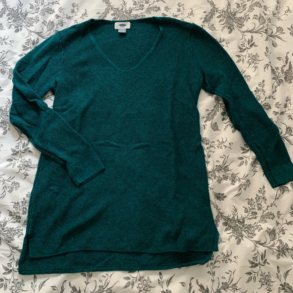 Turquoise V-neck Sweater